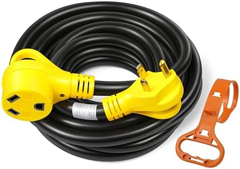PEAKTOW PTR0111 RV Extension Cord 30Amp 25ft Power Supply Cable with LED Indicator, Grip Handle, and Cord Organizer ETL/cETL Listed