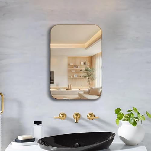 Image of Stylish Global Mirror for Bathroom Decorative Mirror for Washbasin, Livingroom, Homedecor, Bedroom Wall Mount - 10 * 14 inches.