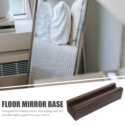 Support pour miroir sur pied bois antidérapant avec base stable - 5