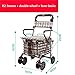 Produktbild Handwagen Trolley im Alter von Brown Scooter Folding Warenkorb Sitz kann 4 Runden sitzen Kaufen Sie Lebensmittel Walking Car Old Stroller Geschenk (Color : A1, Size : 60 * 50 * 90cm)