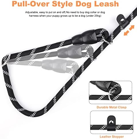Cooja Dog Leads for Small, Medium, Large Dogs with Comfortable Padded Handle, 6FT Reflective Long Strong No Pull Dog Leash Slip Lead for Training