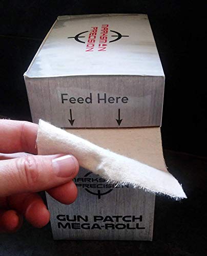 Marksman Precision Gun Patch Mega-Roll - Strong 100% Double Brushed Cotton Cloth - 10,000 Absorbent Patches - Cut To Size - Clean Rifle Handgun Shotgun Black Powder Pistol Revolver - Shooting Hunting #TOP3