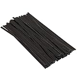 ONLYKXY 100 Pieces Black Kraft Paper Twist Ties Plant Tie Reusable Candy Bread Cake Pop Cable Ties for Bags (15cm/5.9inch)