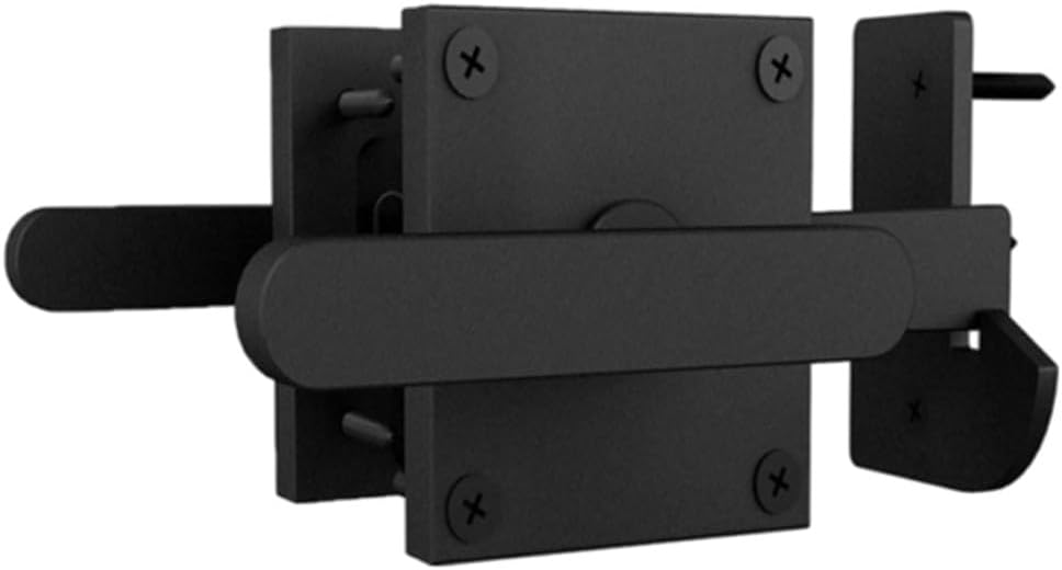 Wooden Fence Latch for Garden and Barn Doors, for Heavy-Duty Aluminum Flip Latch with Handle on Both Sides, Includes Mounting Screws, Black