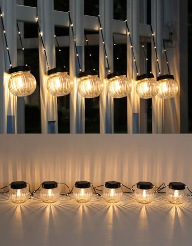 Lampes solaires d'extérieur suspendues étanches en verre pour jardin et arbre