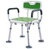 SYXBXZ Chaise de Douche Siège de Bain/Tabouret de Douche réglable Banc de siège/avec accoudoirs et Dossier réglable en Hauteur/pour Personnes handicapées, Personnes âgées, bariatriques