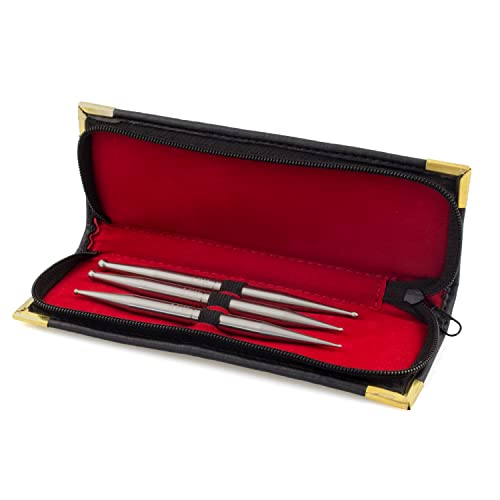 3er SPAR SET | AFH Massagestäbchen 'Standard' | Edelstahl | Set 4 | klein + mittel + groß | mit 3er Etui