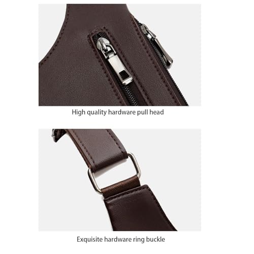 Kaxenig Anti Theft Bag For Men, Adjustable Leather Double-Shoulder Bag, PU Leather Multi-Pocket TacticalBag For Camping3