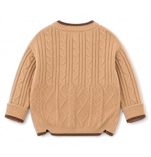 Image of Bold N Elegant Boys Winter Woolen Stylish Warm Cable Knit Raglan Sleeve Pullover Sweater for Kids