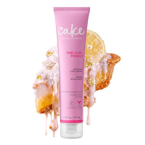 Cake Beauty Curl Defining Cream, The Curl Friend - Moisturizes and Defines Curls – For Frizz Control &amp; Detangling - Avocado Oil, Soybean Oil &amp; Shea Butter – For Curly Hair- 6 Fl Oz / 177 mL
