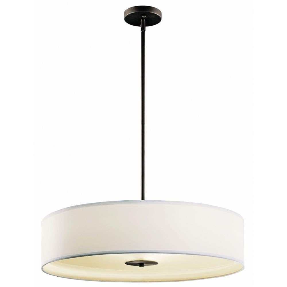 Kichler 42122OZ Convertible Pendant Light in Olde Bronze with White Microfiber Shade