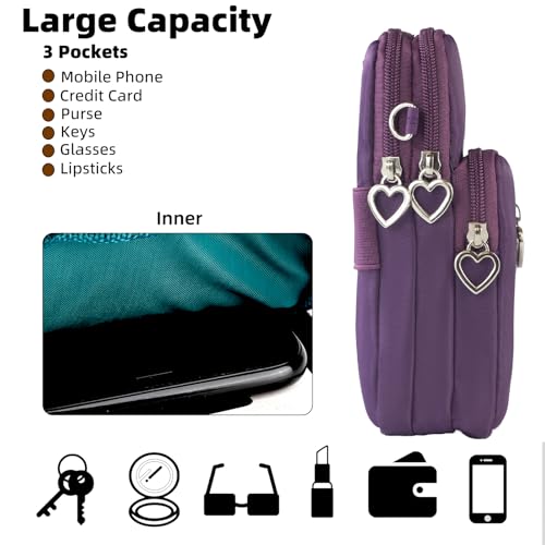Image of JANKS Small Crossbody Bag for Women - Mini Phone Purses with Crossbody Strap and Wallet - Nylon Arm Bag