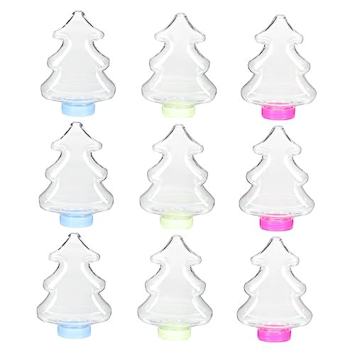 BEBEMOKO Holiday Candy Box Set 25pcs Christmas Tree Containers Candy Canister Lids for Christmas Parties Home Decor Color