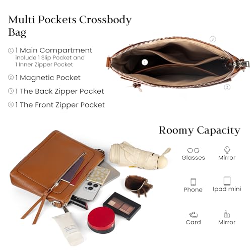 Image of befen Genuine Leather Purses for Women, RFID Medium Leather Crossbody Bags Shoulder Purse Handbags