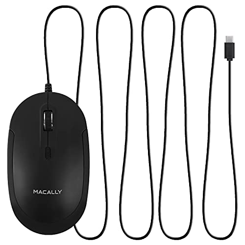 Ratón óptico Macally Ucdynamouse-B con cable USB-C, 3 botones y scroll, negro 4