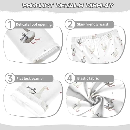 Girls' Athletic Leggings Ankle Length Yoga Dance Pants Kids Teen 4T Duck Ribbon3