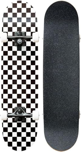 Skate Semi Profissional Montado Completo 7.5 Modelos (xadrezz)