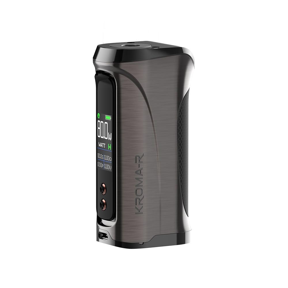 TVDCInnokin Kroma R Mod 6-80W Vape Box Battery (Gun Metal) - E Cigarette Mod Powered by Single 18650 Battery (Sold Separately), 2ml cartridge No Nicotine