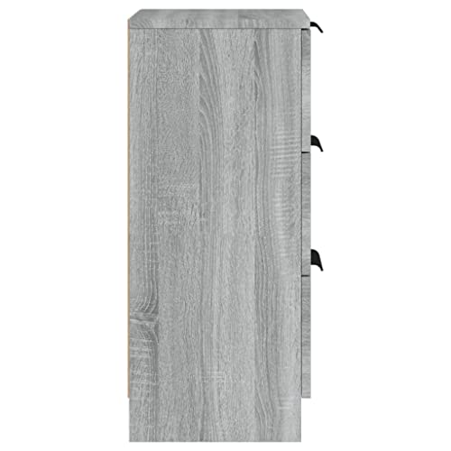Cómoda con 3 cajones para pisos pequeños de diseño gris Sonoma 8