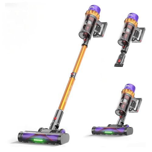 maomaodianpu Cordless Vacuum Cleaner, 80Min Runtime 50Kpa 550W Rechargeable Stick