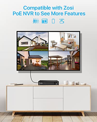 Zosi H.265+2Mp Security Poe Camera, 1920X1080, 120Ft Night Vision, 3.6Mm Lens, Ip67 Weatherproof Indoor Outdoor Ip Camera 1080P (Only Work With Zosi Poe Nvr,Model: 1Ar-08Em-00/10/20-Us) #TOP5