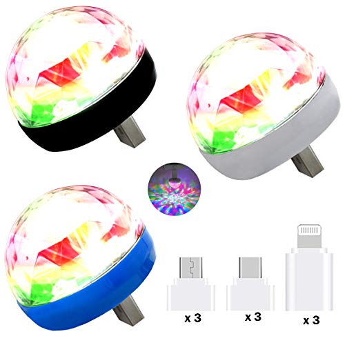 [2020 New] USB Mini Disco Lights,3 Packs, Party Lights Magic Disco Ball Light