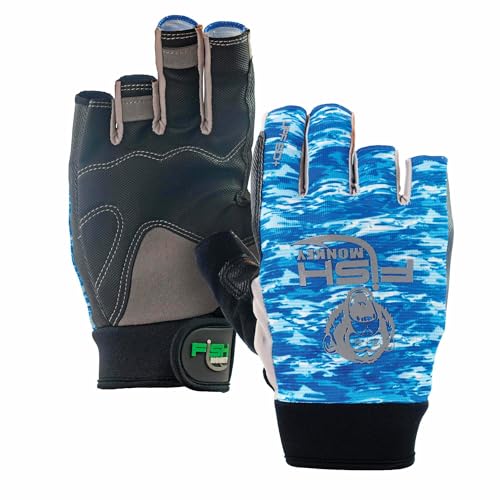 Fish Monkey The Crusher Four Way Stretch Quick Dry Breathable UPF 50+ Superior Non Slip Fishing Gloves for Men and Women