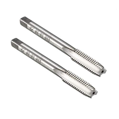 uxcell Metric Tap M8 x 1.25mm Pitch H2 Right Hand Thread Plug HSS for Threading Machine Electric Drill DIY 2pcs