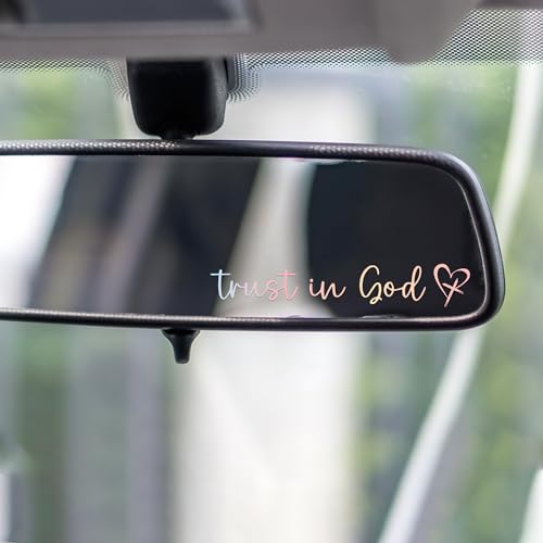Image of Miarita 3X Trust in God Rearview Mirror Decal, Vanity Mirror Stickers, Rear View Mirror Sticker, Car Mirror Stickers (Trust in God Pastel)