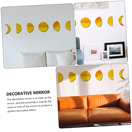 Homoyoyo 1 Conjunto De Adesivos De Parede Acrílicos Dourados Adesivo De Foto Papel Decoração Espelho
