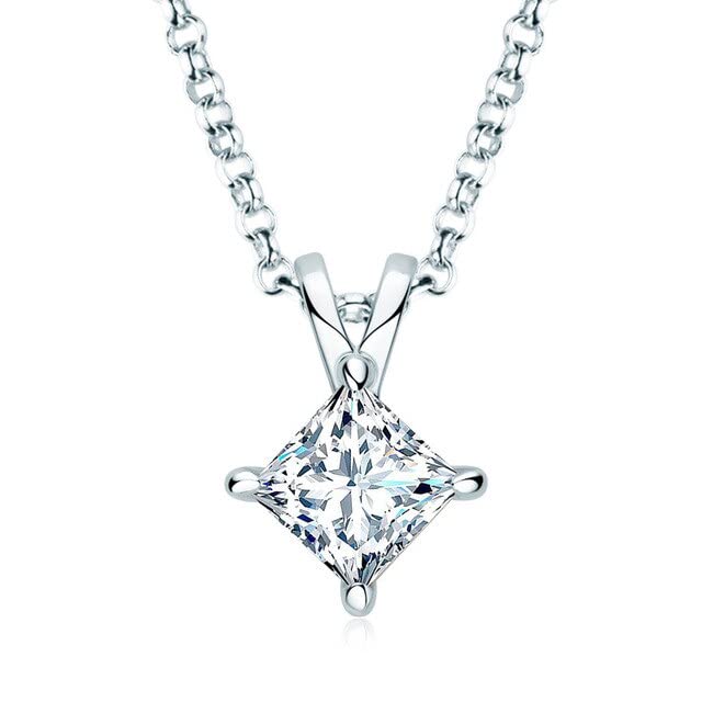 Collier Moissanite argent sterling pour femme pendentif haut de gamme