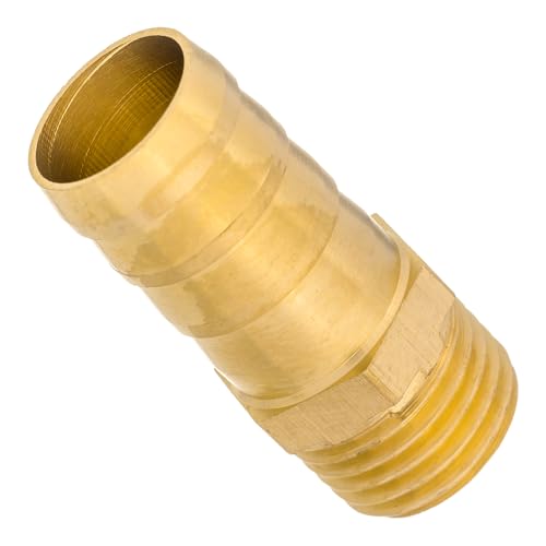 HALLMERS Brass Straight 12mm Barb Hose to 1/4" BSP Male Threaded Barbed Pipe Fitting Connector, Adapter Coupler Reducer Converter, Used to Connect Lines for Air, Water, Fuel, Oil and Inert Gases