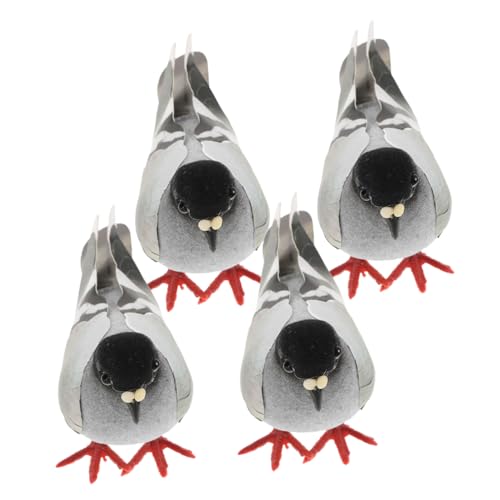 GARVALON 4piezas Palomas Artificiales Realistas De Espuma para Decoración De Jardín y Hogar para Fotografía y Fiestas