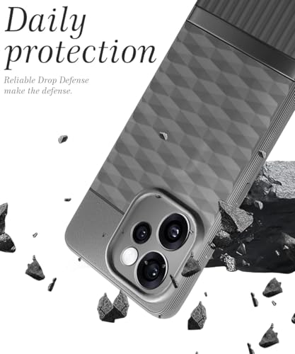 Image of WOW IMAGINE Back Cover for Oppo Reno 15 Pro 5G | Reno 15 Pro Mini 5G with Hexa Cube Design | Ultra Slim Soft Rubberised Case | Inner Velvet Fabric | Flexible Mobile Case | Camera Protection - Grey