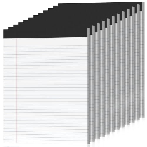 12 Pack Legal Pads 8.5 x 11 College Ruled 600 Sheets Note Pads 8.5 x 11 Inch Notepads Perforated Writing Pads 8.5 x 11 Pads of Paper Lined White Paper, 50 Sheets per Notepad for Home, Office, School