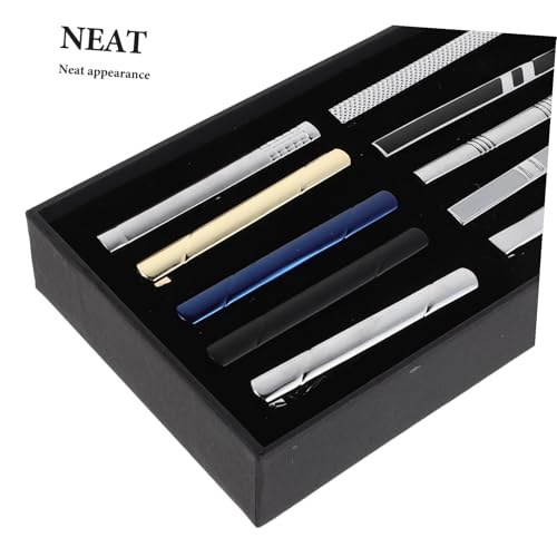Clips para corbata de cobre con caja de obsequio juego de 10 piezas para padrinos 3