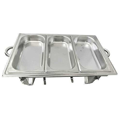 SHZICMY 3 roosters Chafing Dish, roestvrij stalen warmhoudcontainer, voedselwarmers, warmtecontainer, rechaud voor… - Afbeelding 5