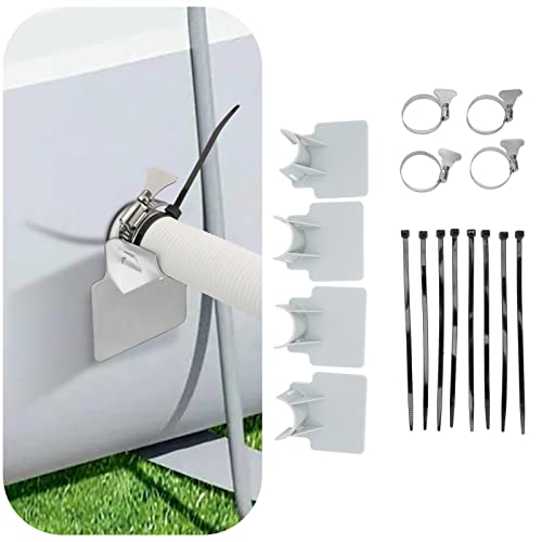 4 Pcs Pool Hose Holder, Swimming Pool Pipe Holders, Hose Support, Above Ground Pool Accessories, Pool Accessories, Pool Hoses for Above Ground Pools, Preventing Pipes Sagging Accessory (Grey)