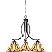 Quoizel TFAS5003VA Asheville Multicolor Stained Glass/Tiffany Downlight Chandelier, 3-Light 300 Total Watts, 22
