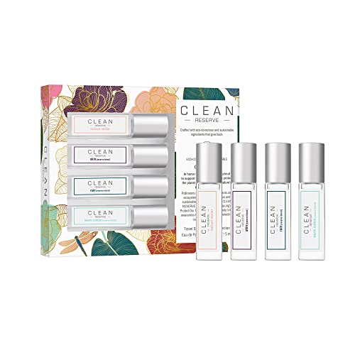 Clean Reserve Eau De Parfum Layering Gift Set | Includes Warm Cotton, Skin, Rain, And Radiant Nectar Fragrance | 4 X 5Ml Spray #TOP4