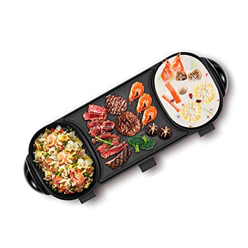 Multifunction Barbecue Pot Double Pot Electric Hot Pot Electric Grill Thai Barbecue Grill Korean BBQ Hot Pot Electric [Energy Class A]