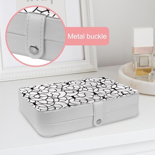 Boîte à bijoux de voyage noire au motif géométrique premium - 7