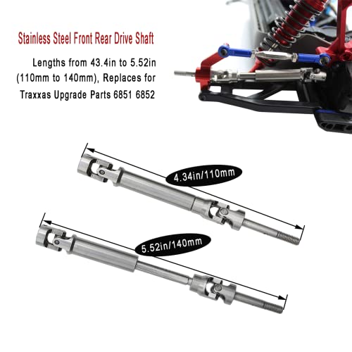 Stainless Steel Front Rear Drive Shaft Cvd With Bearing For 1/10 Traxxas Hoss Vxl 4X4/Slash Vxl 4X4 Platinum Ultimate/Rustler Vxl 4X4 /Stampede Vxl 4X4 4Wd Rc Car #TOP5