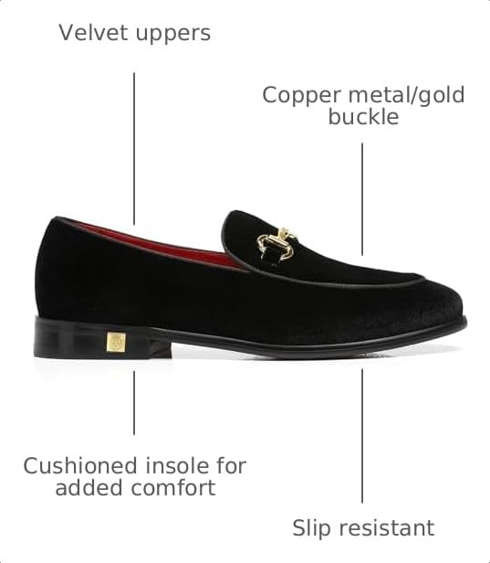 Image of Men's Velvet Loafers Wedding Party Prom Homecoming Shoes