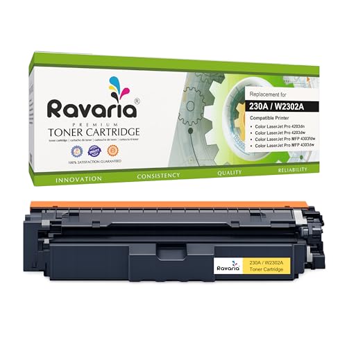 Image of 230A Compatible Toner Cartridges (with New Chip) for HP W2302A Replacement for HP Color Pro 4203dn 4203dw 4303dw 4303fdw Printer (230A Toner Yellow (W2302A)