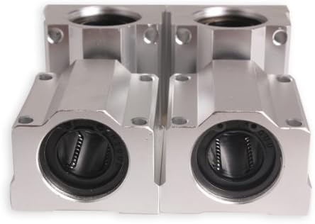 Vktech 4 Pcs SC20UU 20mm Aluminum Linear Motion Ball Bearing Slide Bushing for CNC