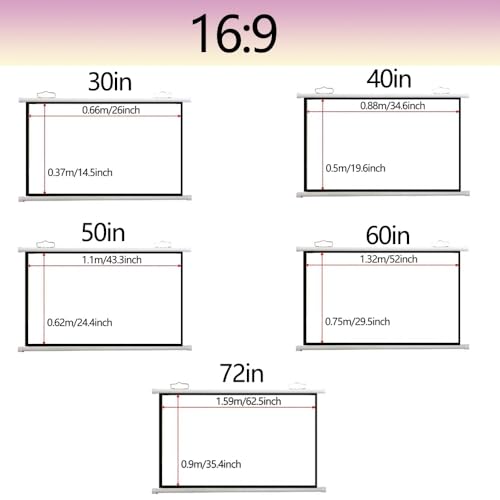 Pantalla de proyección manual portátil 72 pulgadas 16:9 miniatura 2