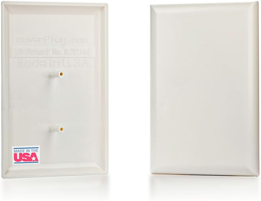 Paintable Childproof Wall Outlet Cover – 2 Pack Blank Electrical Outlet Cover for Baby Safety and Room Cohesion