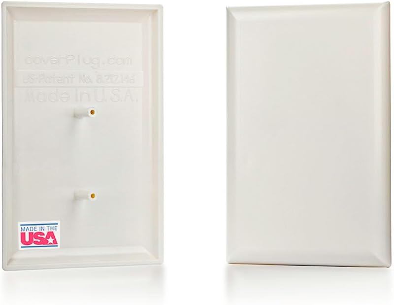 Paintable Childproof Wall Outlet Cover – 2 Pack Blank Electrical Outlet Cover for Baby Safety and Room Cohesion