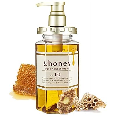 &honey Shampoo Deep Moist 1.0 Organic Hair and Scalp Care for Intense Cleansing and Hydration - Moisture-Enhancing Wash and Protection - Ideal for Straight, Curly, Curl, Frizzy, Kinky, Treated, Colore